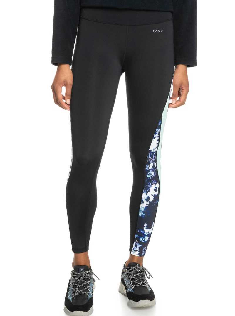 Pantalons Roxy Shalala Love High Waisted Ankle Length Workout Leggings Femme Noir | 153046KQJ