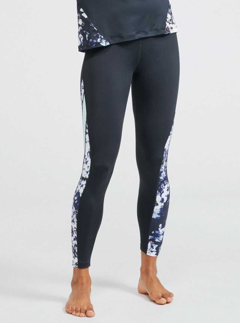 Pantalons Roxy Shalala Love High Waisted Ankle Length Workout Leggings Femme Noir | 153046KQJ