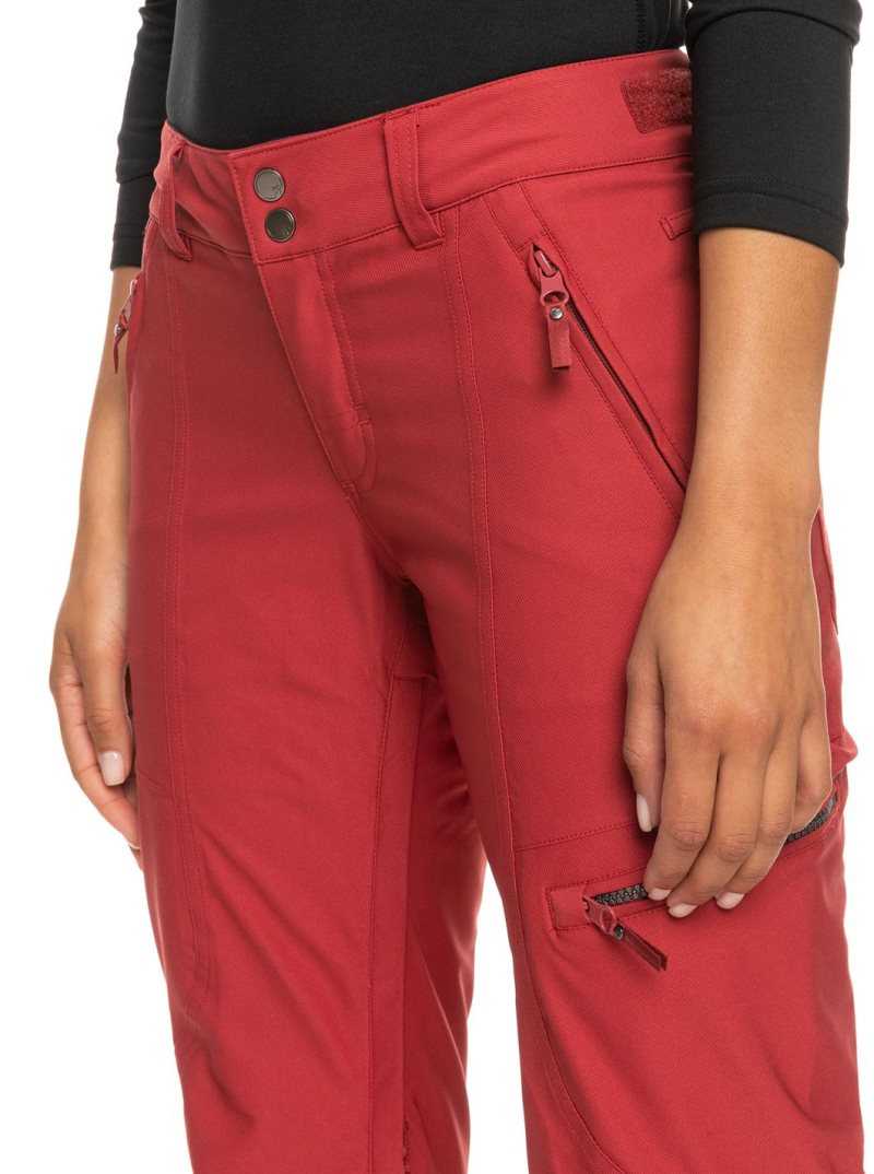 Pantalons Snowboard Roxy Cabin Slim Fit Femme Rouge Foncé | 315629YOU