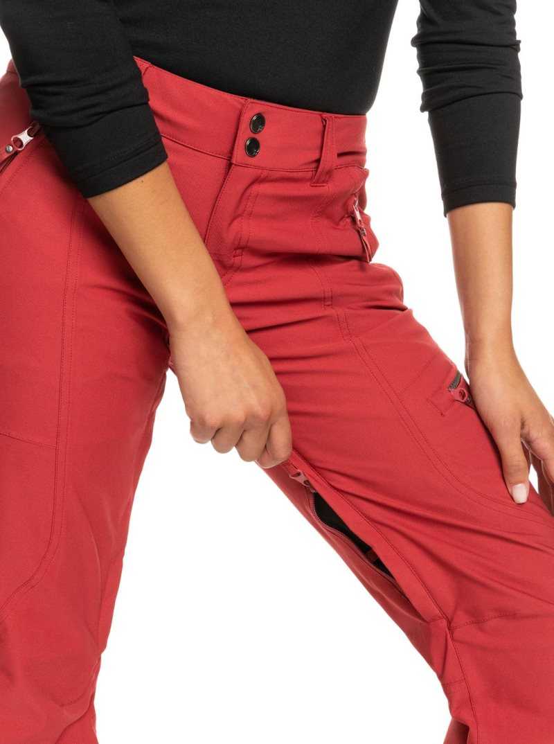 Pantalons Snowboard Roxy Cabin Slim Fit Femme Rouge Foncé | 315629YOU