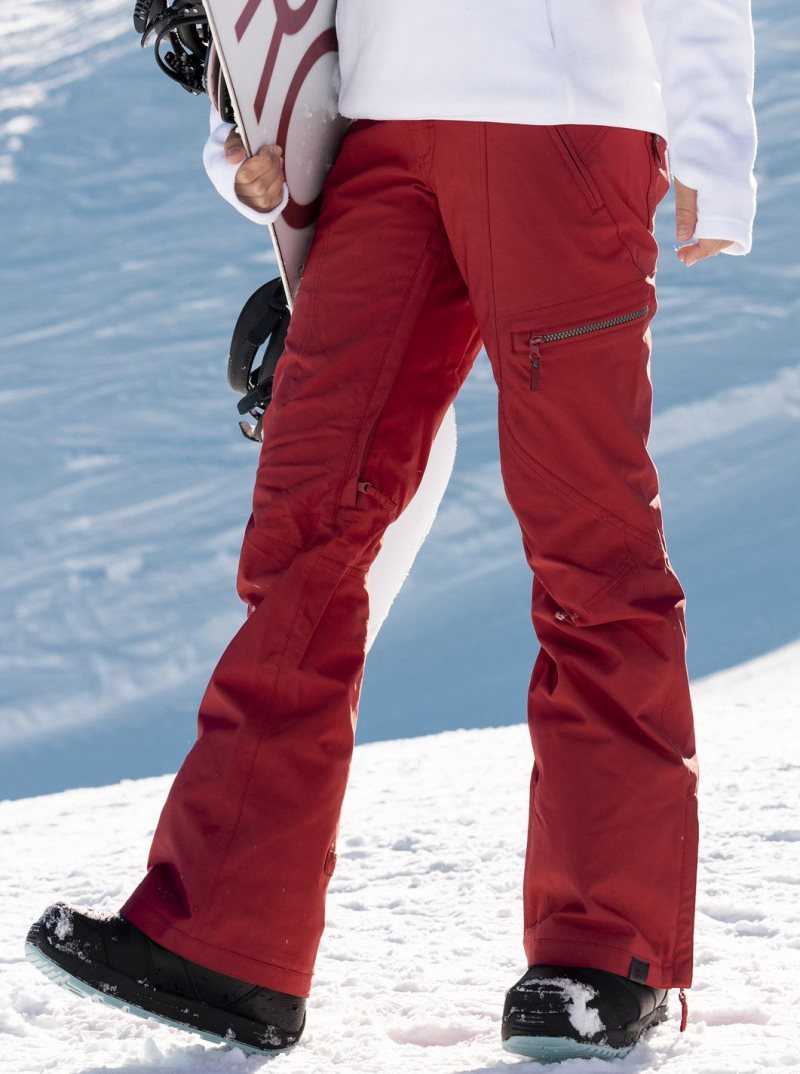 Pantalons Snowboard Roxy Cabin Slim Fit Femme Rouge Foncé | 315629YOU