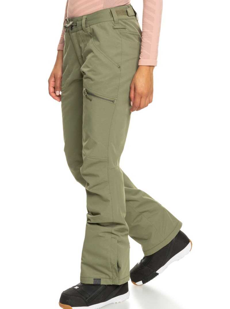Pantalons Snowboard Roxy Nadia Insulated Femme Vert Foncé | 398517TPR