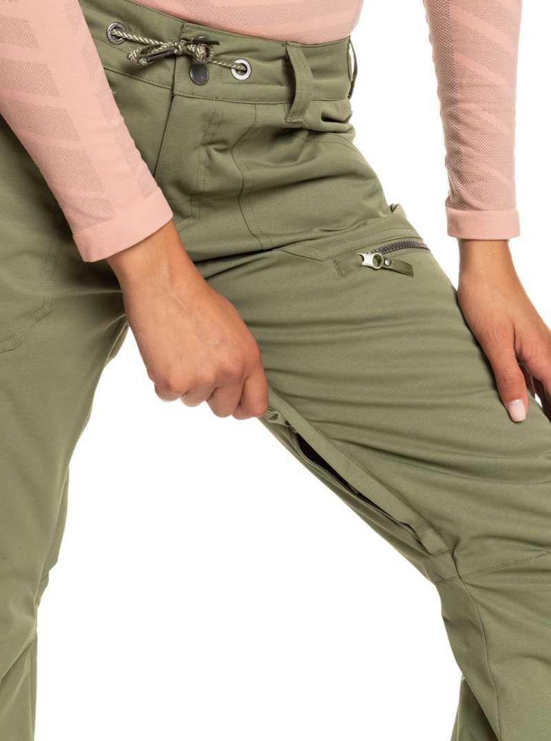 Pantalons Snowboard Roxy Nadia Insulated Femme Vert Foncé | 398517TPR