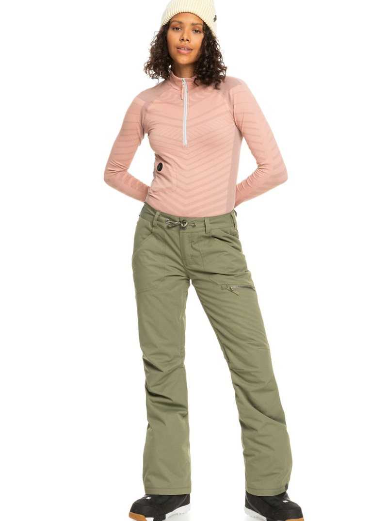 Pantalons Snowboard Roxy Nadia Insulated Femme Vert Foncé | 398517TPR