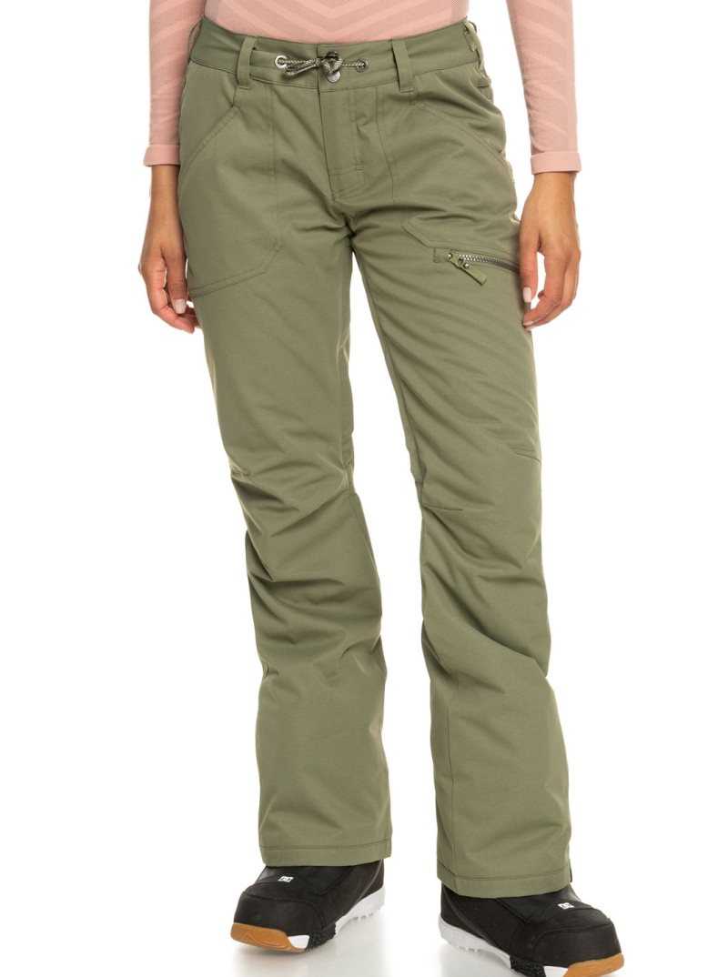 Pantalons Snowboard Roxy Nadia Insulated Femme Vert Foncé | 398517TPR