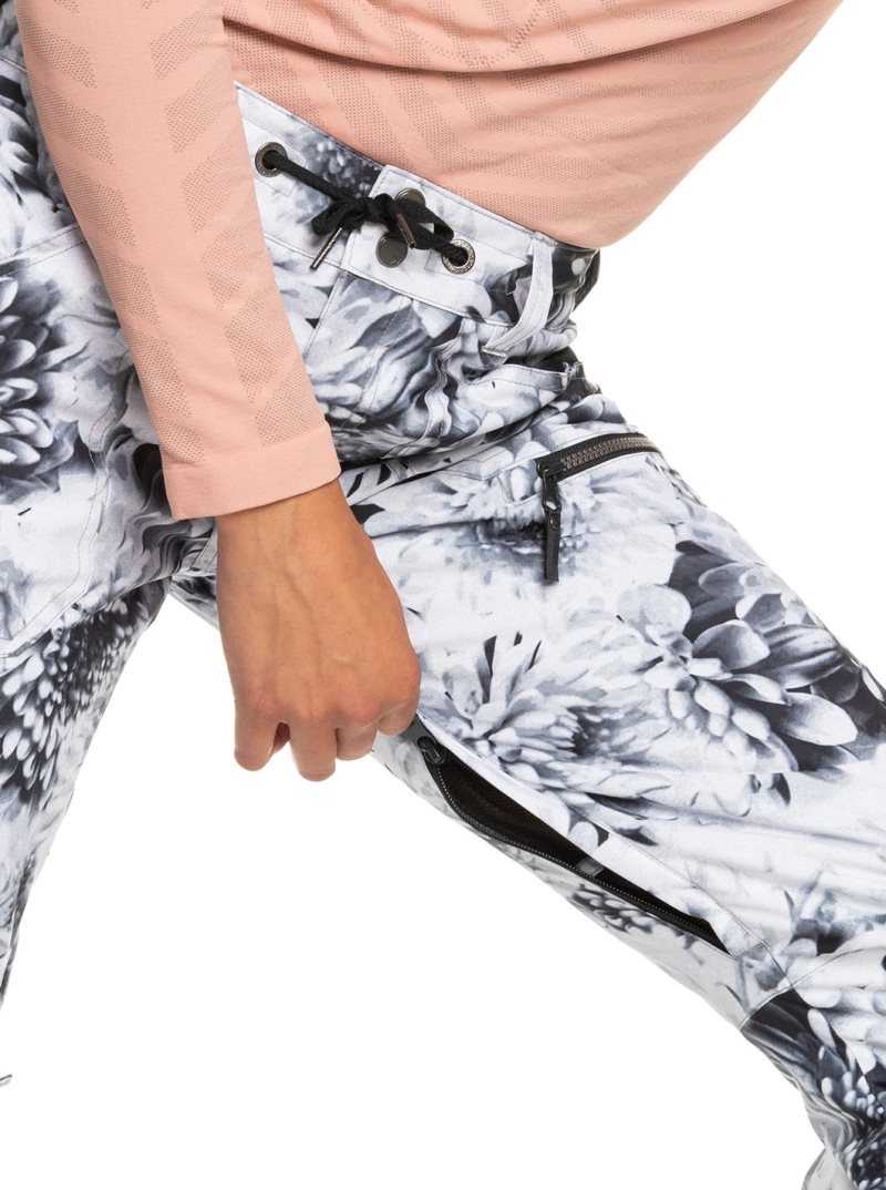 Pantalons Snowboard Roxy Nadia Printed Insulated Femme Blanche Fleur | 865710HQG