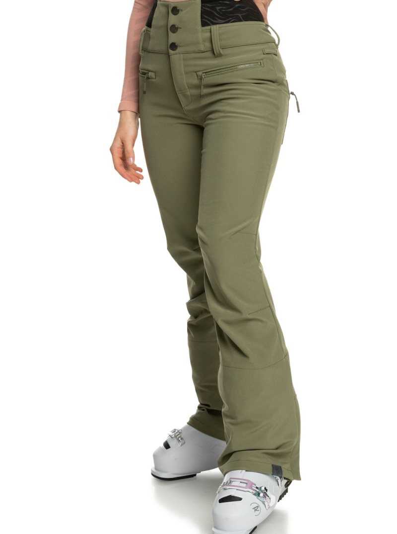 Pantalons Snowboard Roxy Rising High Shell Femme Vert Foncé | 406217JZX