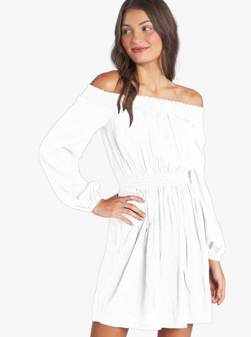 Peignoir Roxy Dream Escape Woven Off The Shoulder Femme Blanche | 162039BVK