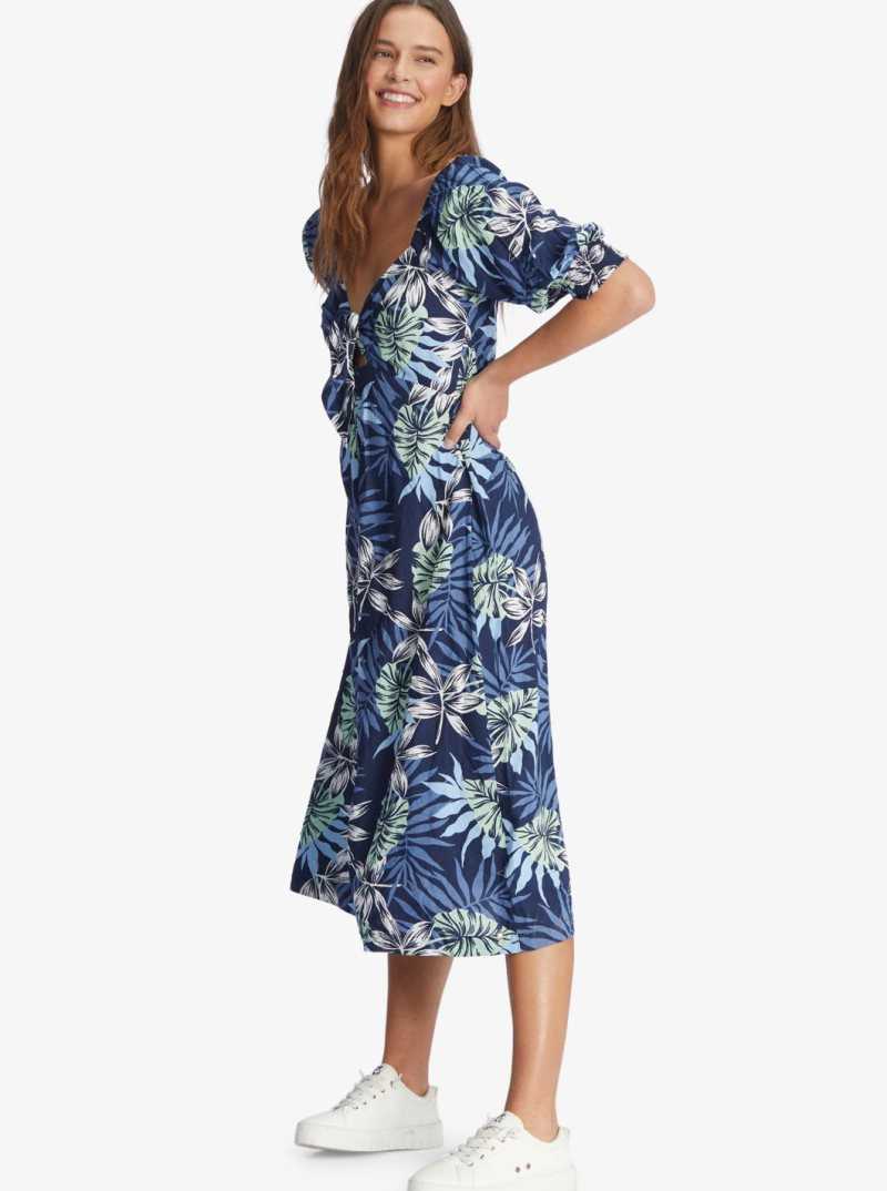 Peignoir Roxy Evening Delight Midi Femme Indigo | 594128NHP