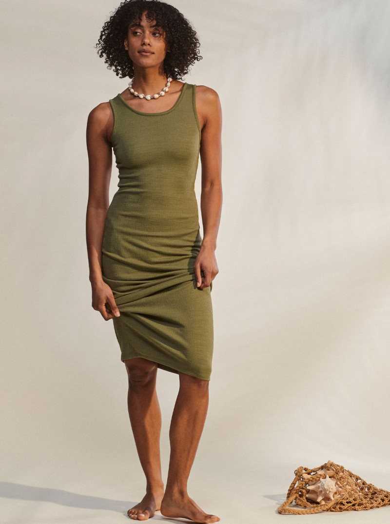 Peignoir Roxy Good Keepsake Lanières Midi Femme Vert Olive Vert | 073126MDX