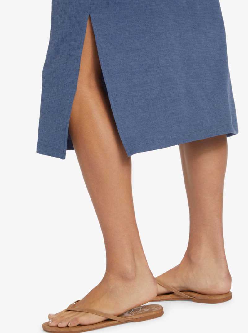Peignoir Roxy Good Keepsake Lanières Midi Femme Bleu | 967032XSA