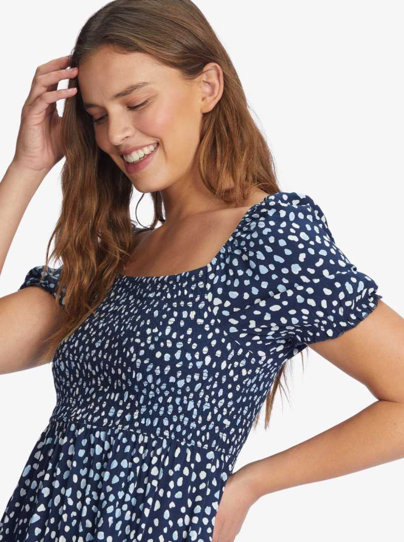 Peignoir Roxy Hello Petal Mini Long Sleeve Femme Indigo | 327941XGE