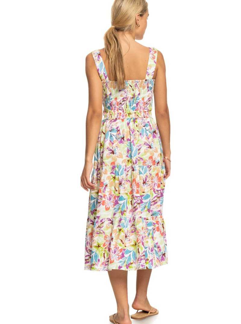 Peignoir Roxy Honeymoon Avenue Printed Midi Femme Blanche | 305912MPG