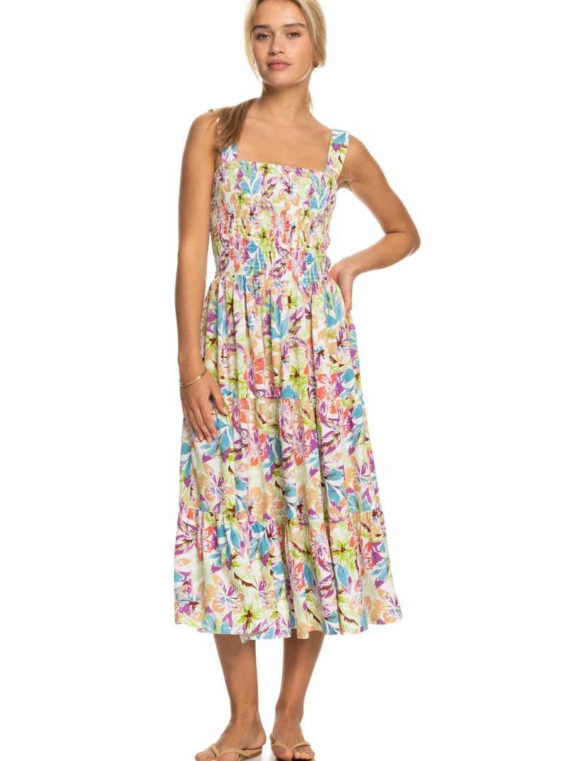 Peignoir Roxy Honeymoon Avenue Printed Midi Femme Blanche | 305912MPG