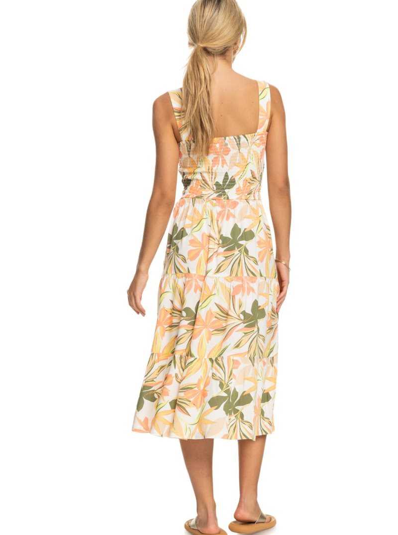 Peignoir Roxy Honeymoon Avenue Printed Midi Femme Blanche | 320615ATX