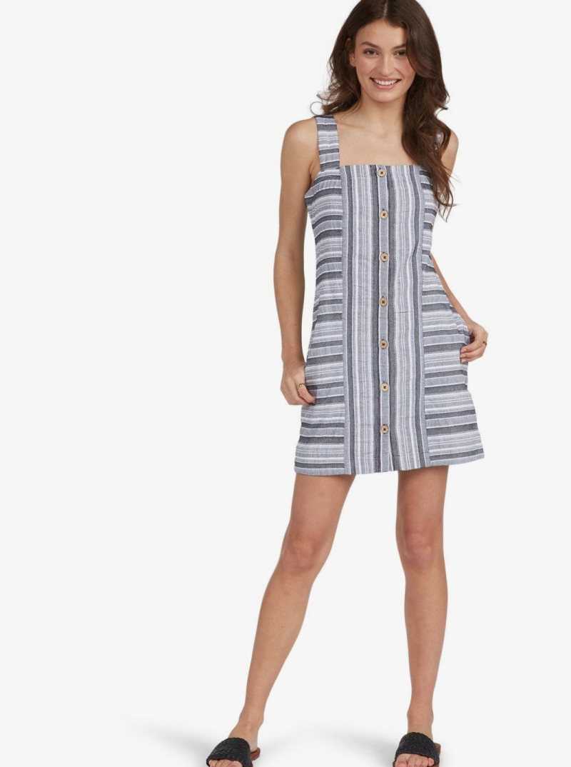 Peignoir Roxy Next Door Femme Grise Foncé Stripes | 684271TBL