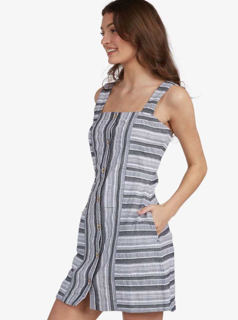 Peignoir Roxy Next Door Femme Grise Foncé Stripes | 684271TBL