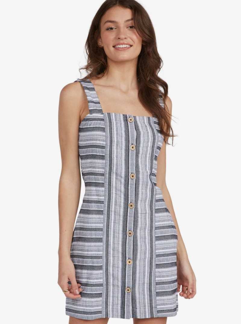 Peignoir Roxy Next Door Femme Grise Foncé Stripes | 684271TBL
