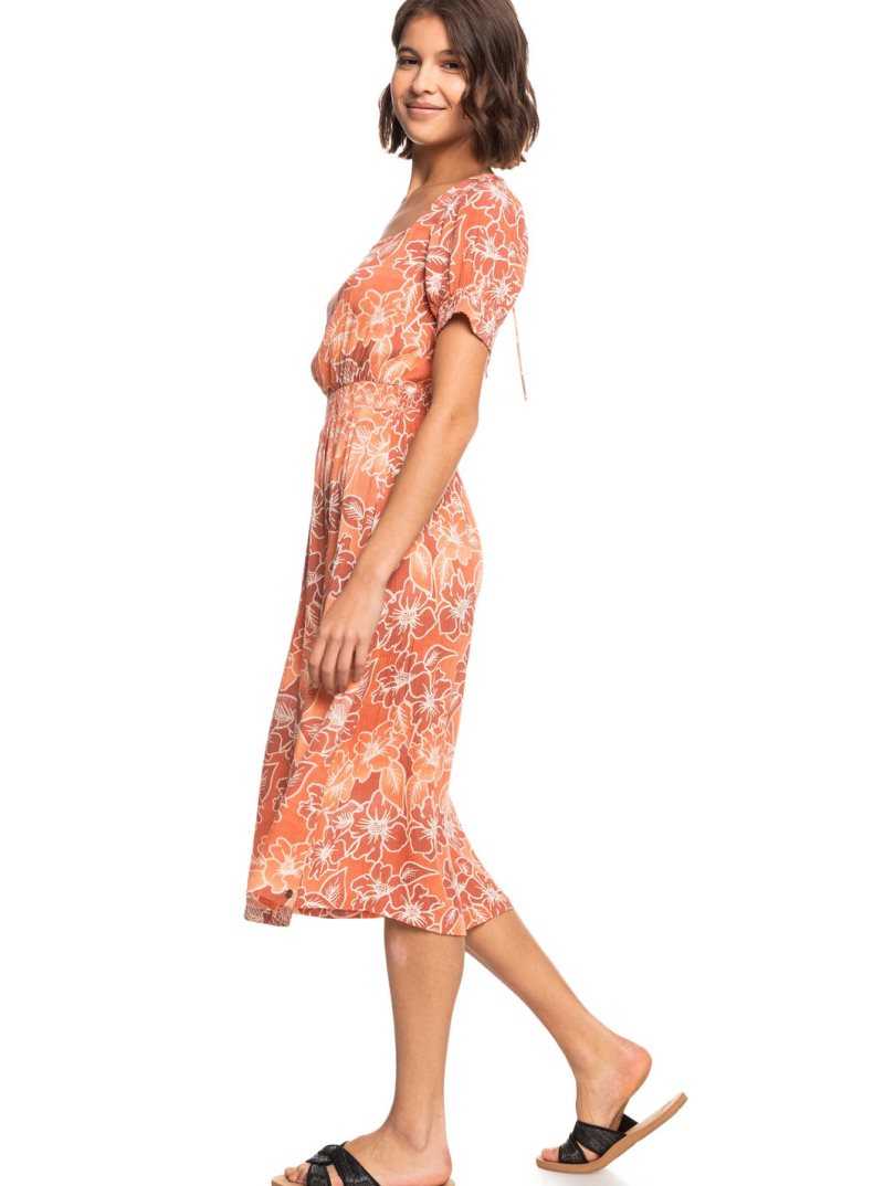 Peignoir Roxy Palmy Breeze Printed Corta Sleeve Midi Femme | 498051OBQ