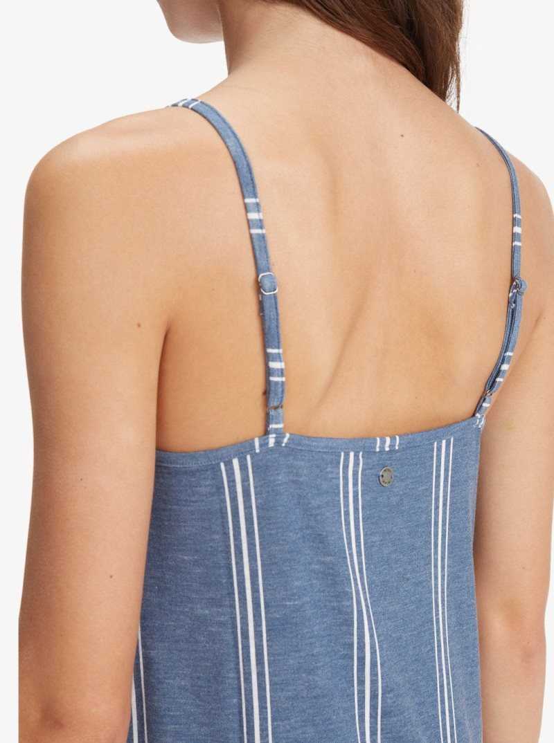 Peignoir Roxy Promised Land Lanières Midi Femme Bleu Stripes | 268453TZE