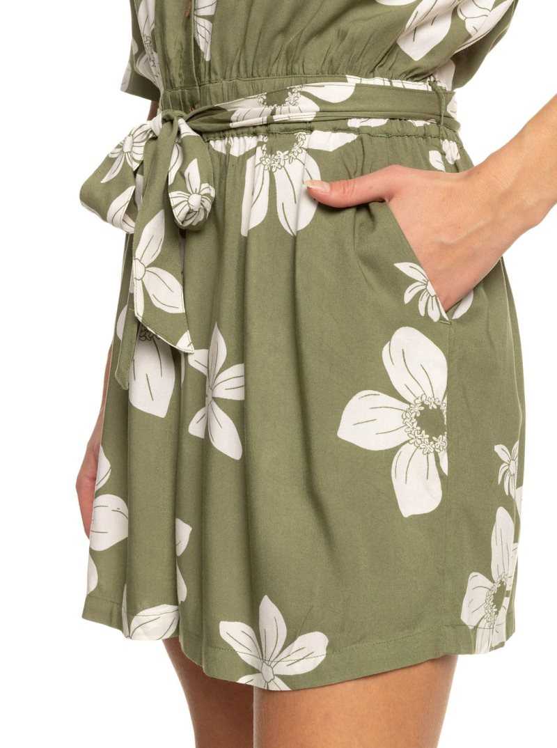 Peignoir Roxy Real Yesterday Romper Femme Vert Olive Vert | 746085KCH