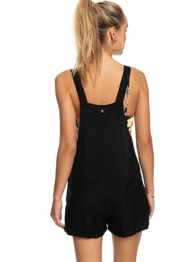 Peignoir Roxy Silver Sky Again Dungaree Shorts Femme Grise Foncé | 621580QZV