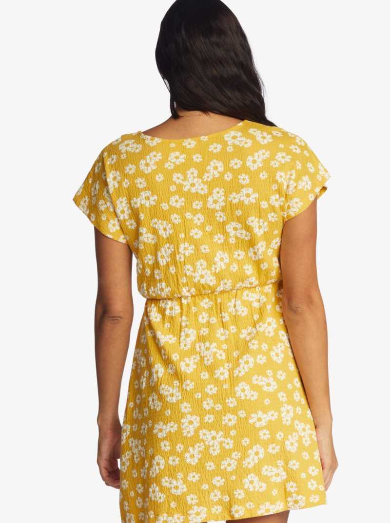 Peignoir Roxy Simple Thoughts Knit Mini Femme Jaune Fleur | 508316TMH