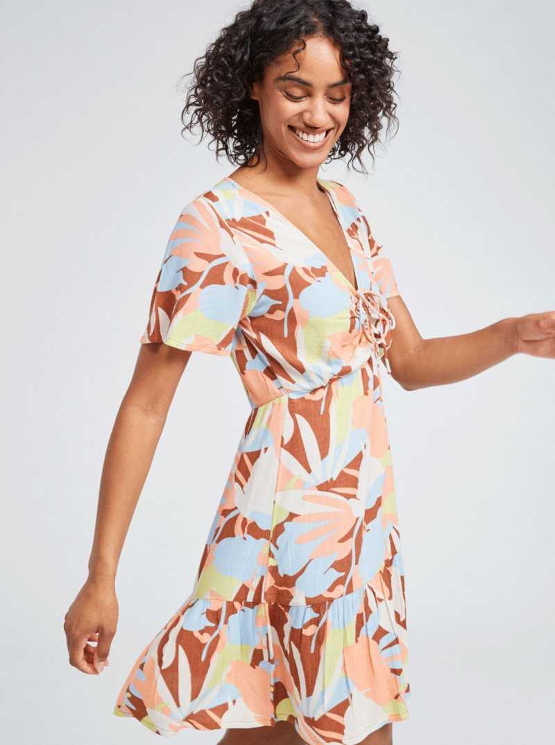 Peignoir Roxy Summer Flow Printed Mini Femme Marron | 430972KDH