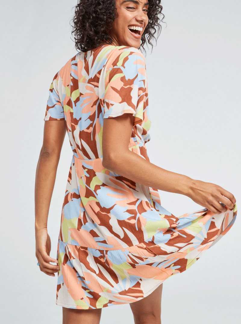 Peignoir Roxy Summer Flow Printed Mini Femme Marron | 430972KDH