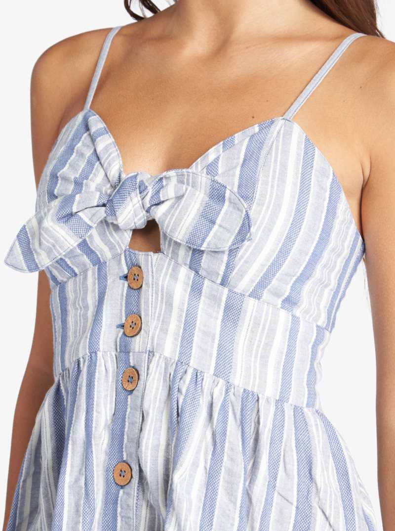 Peignoir Roxy Under The Cali Sun Stripe Lanières Femme Bleu Stripes | 758362NYU