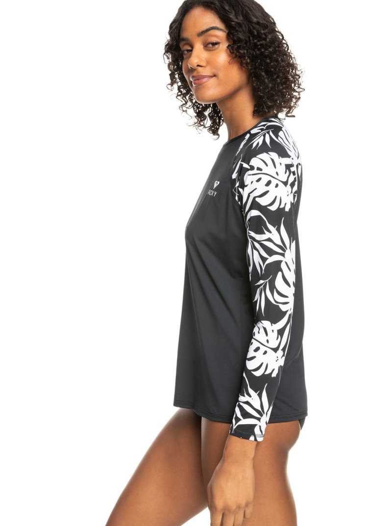 Rashguards Roxy Beach Long Sleeve UPF 50 Femme Grise Foncé | 590248BZH