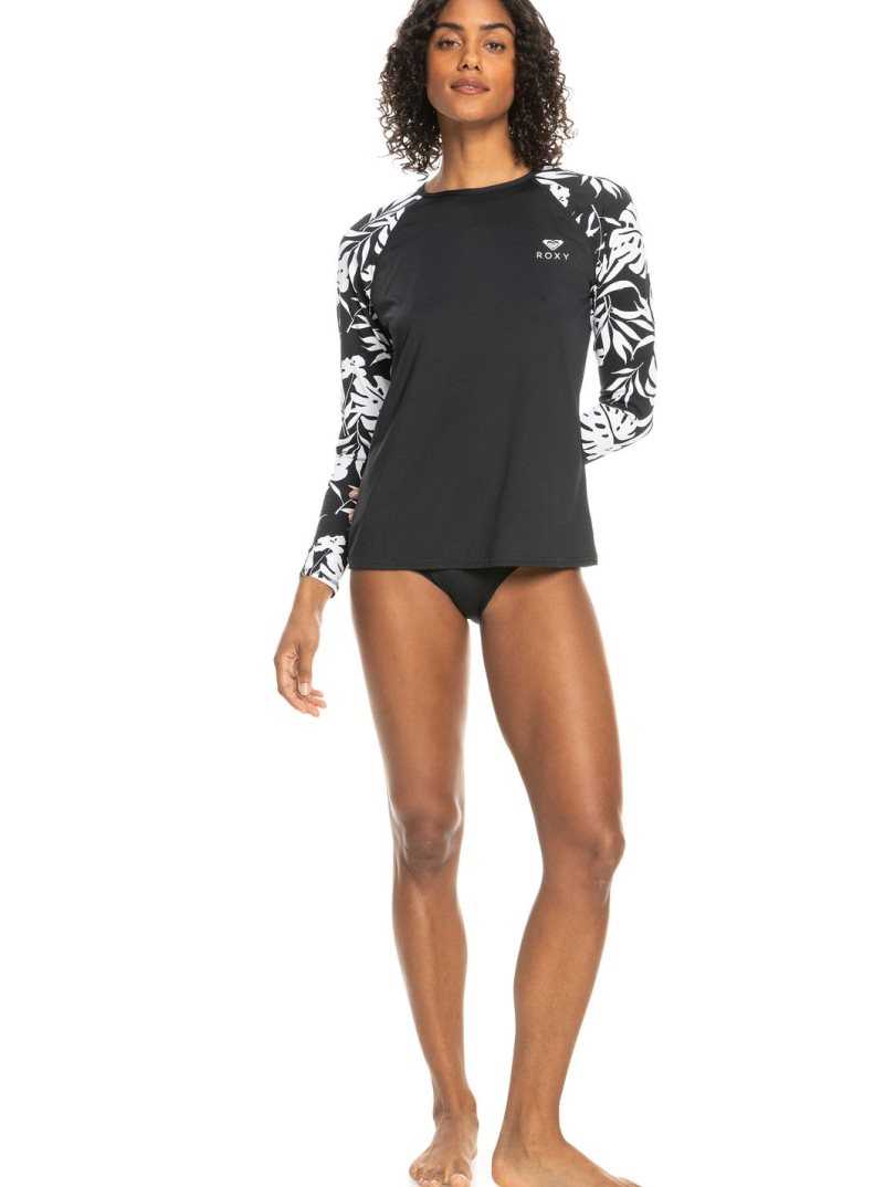 Rashguards Roxy Beach Long Sleeve UPF 50 Femme Grise Foncé | 590248BZH