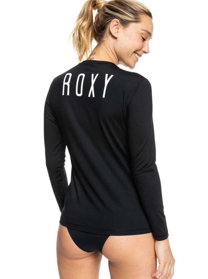 Rashguards Roxy Enjoy Waves Long Sleeve UPF 50 Femme Grise Foncé | 728450EAR