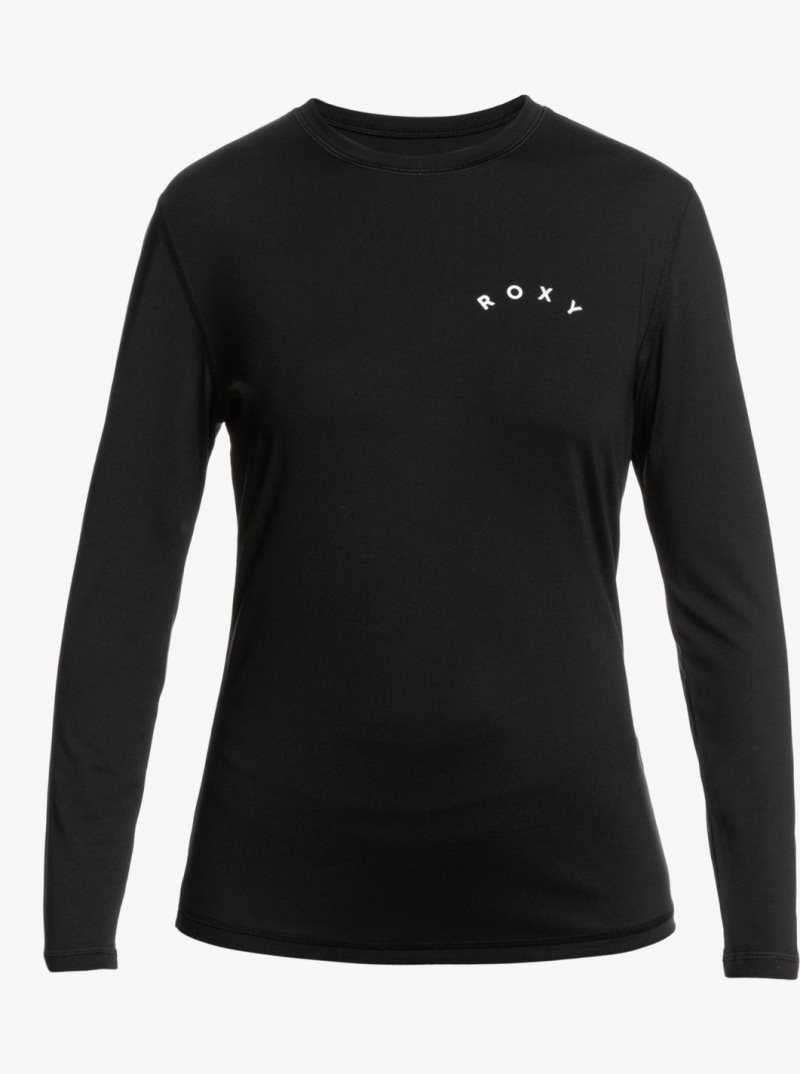 Rashguards Roxy Enjoy Waves Long Sleeve UPF 50 Femme Grise Foncé | 728450EAR