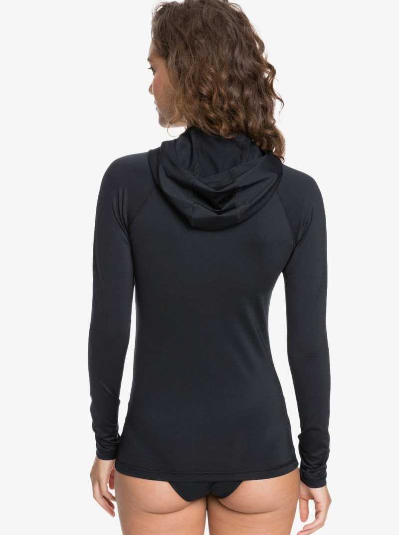 Rashguards Roxy Essentials Encapuchonné UPF 50 Long Sleeve Femme Grise Foncé | 962450KBZ