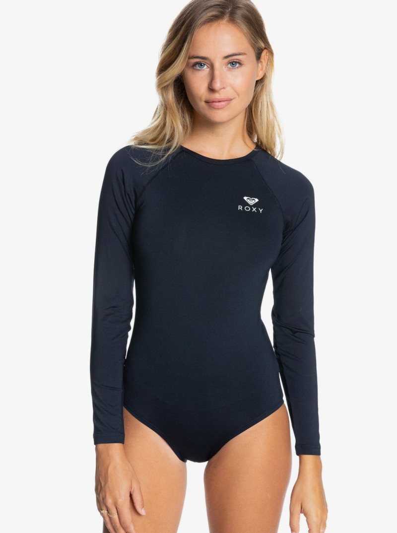 Rashguards Roxy Essentials Long Sleeve Swimsuit Femme Grise Foncé | 237148RGP
