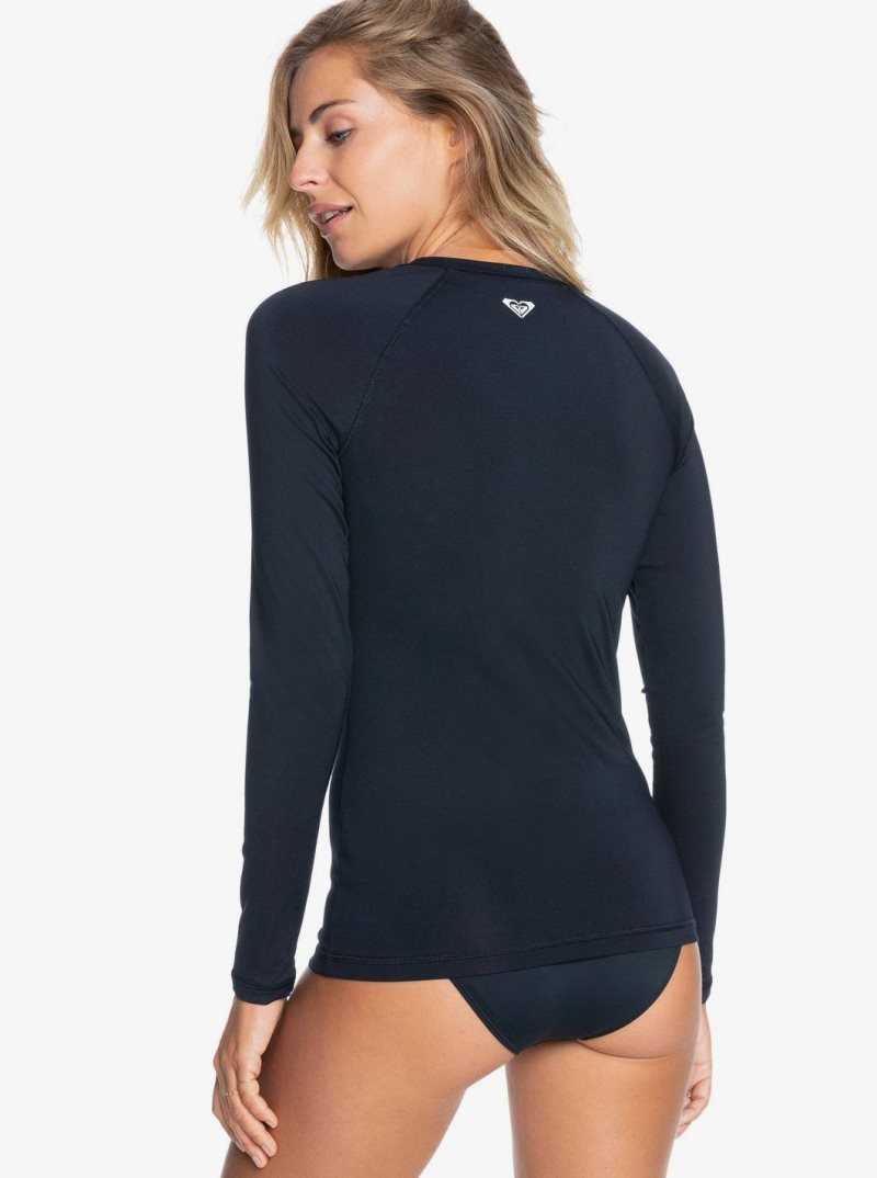 Rashguards Roxy Essentials UPF 50 Long Sleeve Front Zip Femme Grise Foncé | 150267ZDM