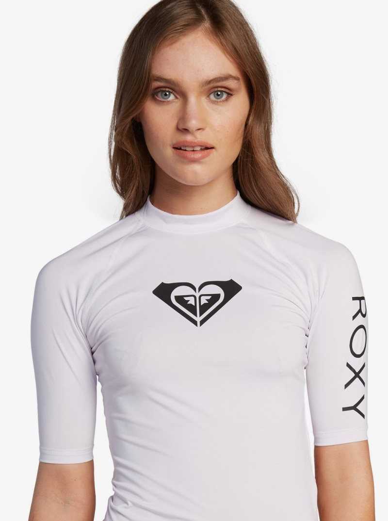 Rashguards Roxy Florida Whole Hearted Corta Sleeve UPF 50 Femme Bleu Clair | 817490LAW