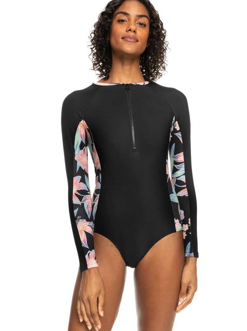 Rashguards Roxy New 1mm UPF 50 Long Sleeve Swimsuit Femme Grise Foncé | 134826DPQ
