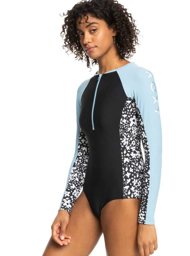 Rashguards Roxy New 1mm UPF 50 Long Sleeve Swimsuit Femme Bleu | 180675UIG