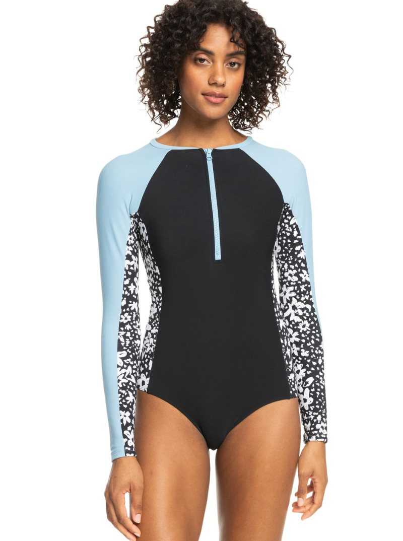 Rashguards Roxy New 1mm UPF 50 Long Sleeve Swimsuit Femme Bleu | 180675UIG