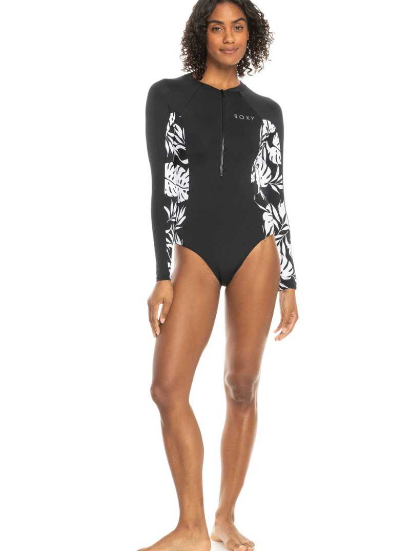 Rashguards Roxy Onesie Long Sleeve Swimsuit Femme Grise Foncé | 069154JGR