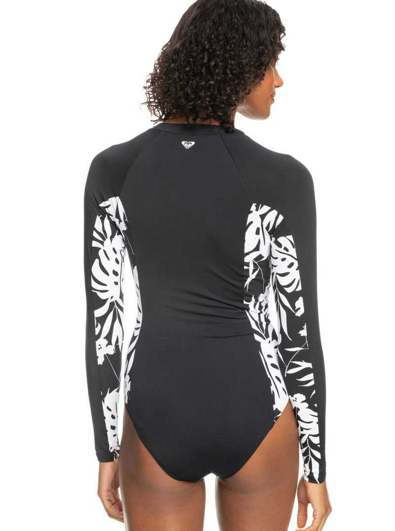 Rashguards Roxy Onesie Long Sleeve Swimsuit Femme Grise Foncé | 069154JGR