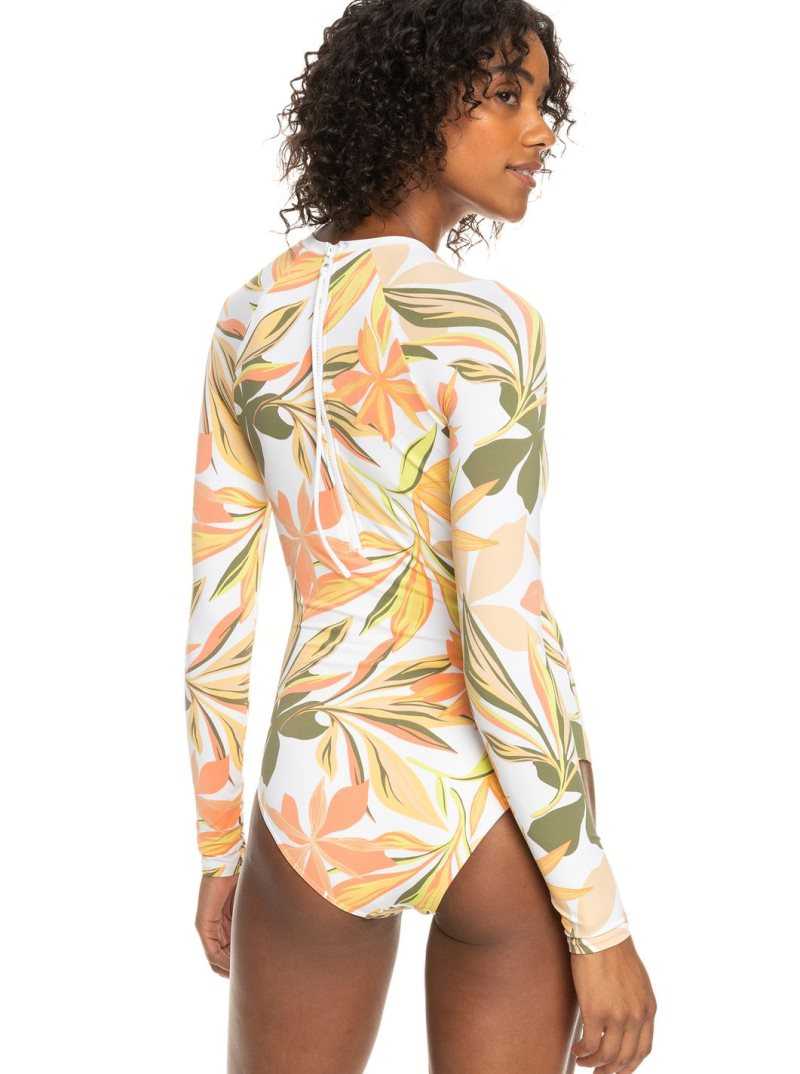 Rashguards Roxy Onesie Long Sleeve Swimsuit Femme Blanche | 891457NIQ