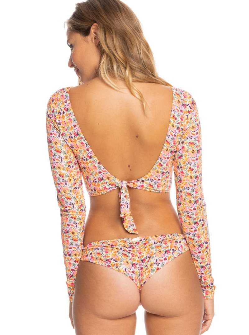 Rashguards Roxy Printed Beach Classics Cropped Long Sleeve Femme Rose | 634501SVE