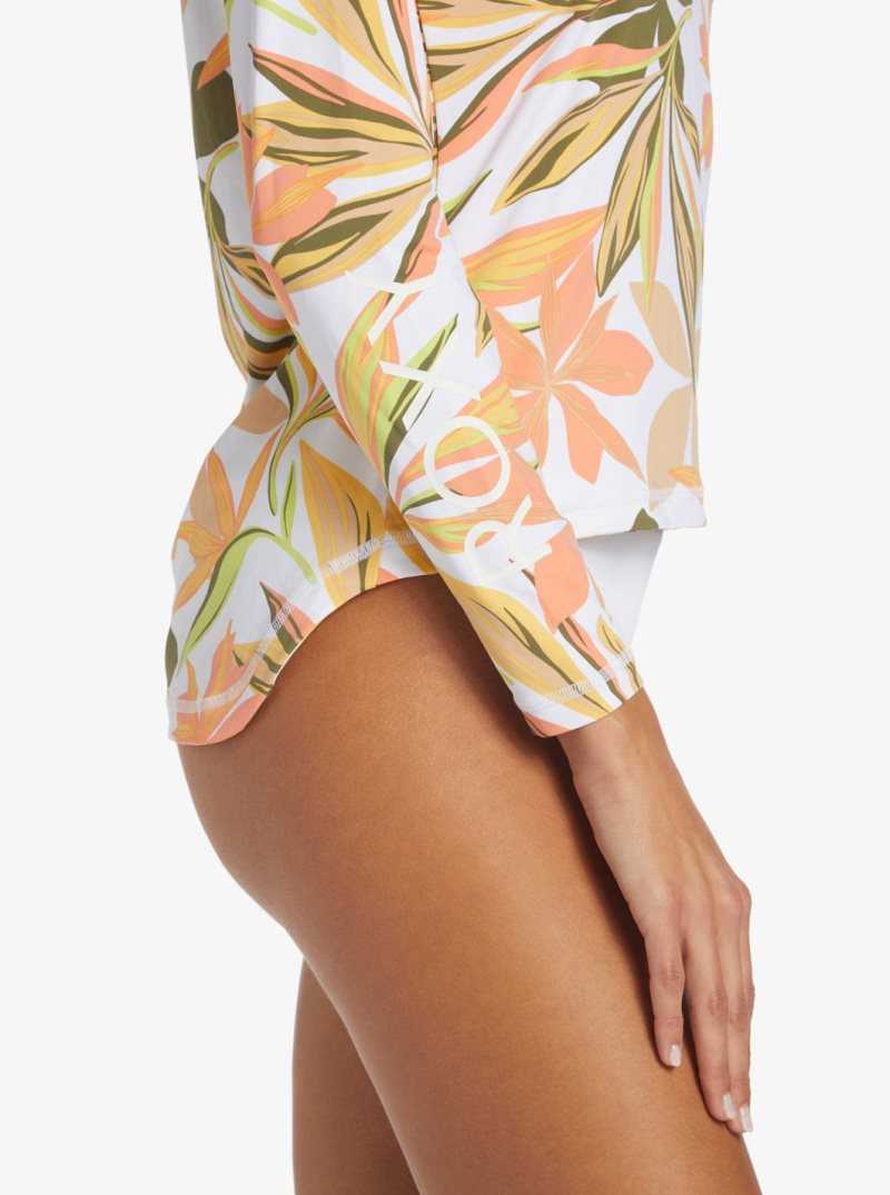 Rashguards Roxy Sea Skippin UPF 50 Long Sleeve Femme Blanche | 315274ERX