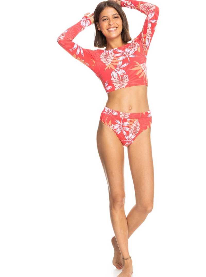 Rashguards Roxy Seaside Tropics Cropped Long Sleeve UPF 50 Femme | 670483QHJ