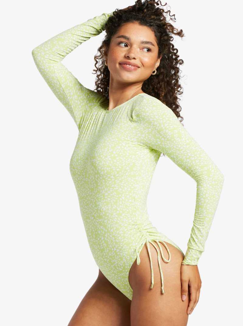Rashguards Roxy Sunrise Tides UPF 50 Long Sleeve Swimsuit Femme Vert | 085726HRU