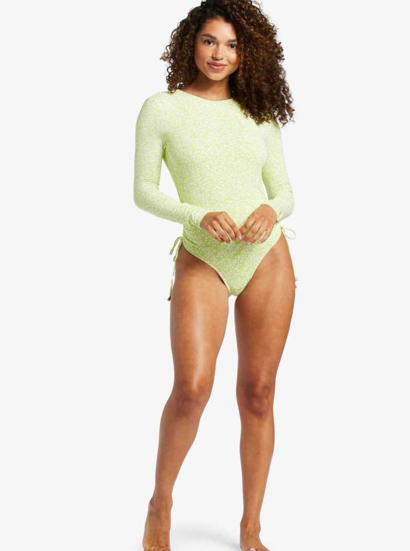 Rashguards Roxy Sunrise Tides UPF 50 Long Sleeve Swimsuit Femme Vert | 085726HRU