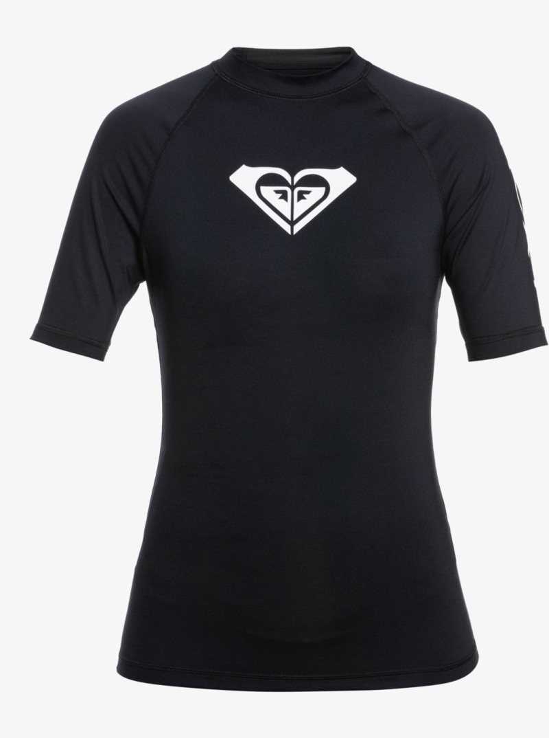 Rashguards Roxy Whole Hearted Corta Sleeve UPF 50 Femme Grise Foncé | 763825BAH